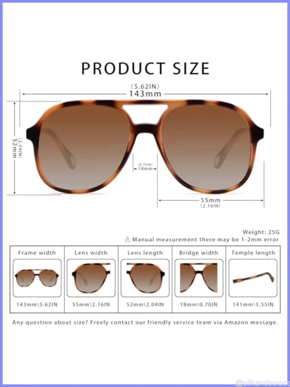 Retro Aviator Sunglasses UV400 Double Bridge Square Frames Unisex Eyewear